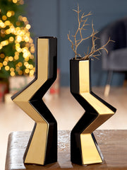 Vaas Canto zwart goud keramiek 25 cm