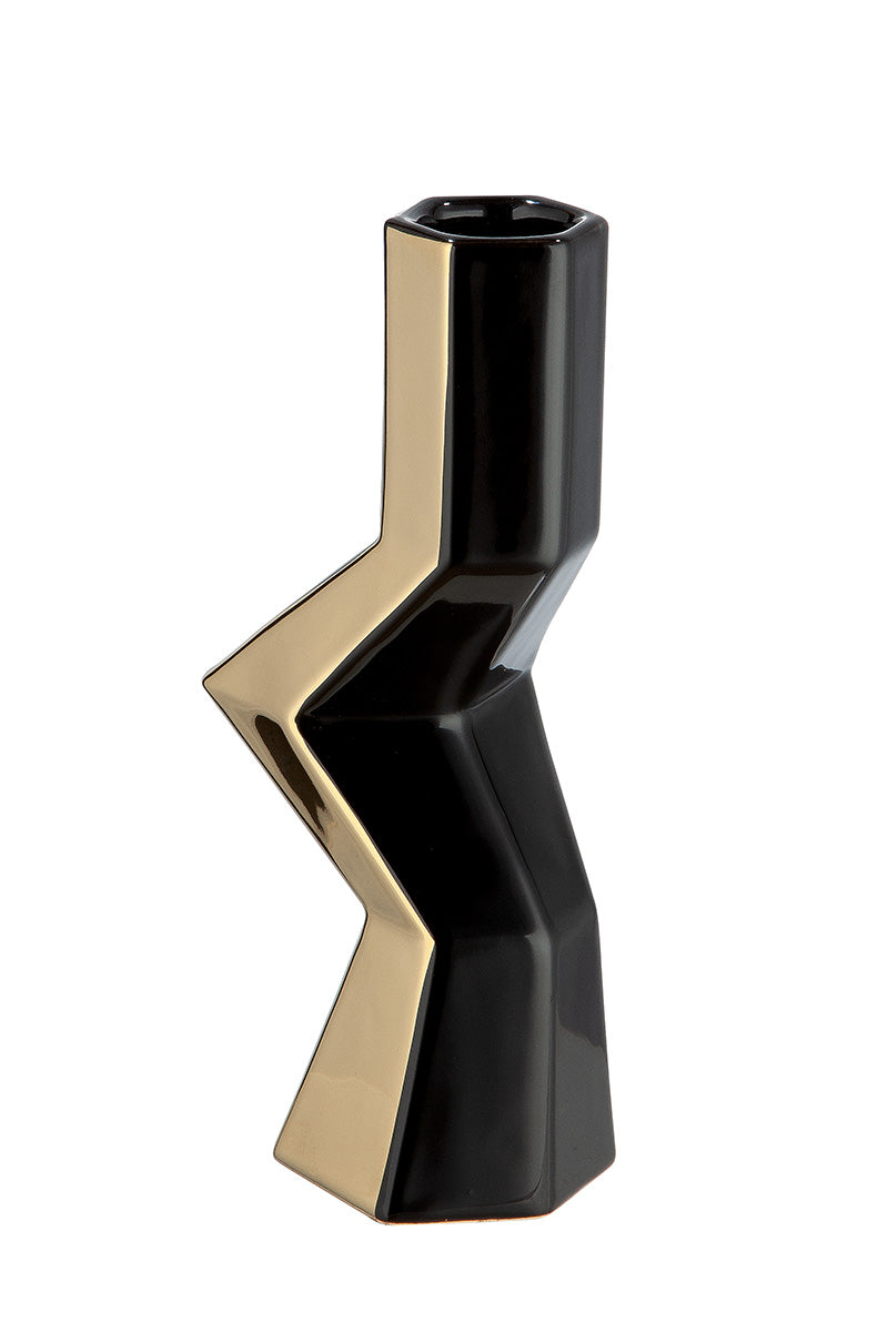 Vaas Canto zwart goud keramiek 25 cm