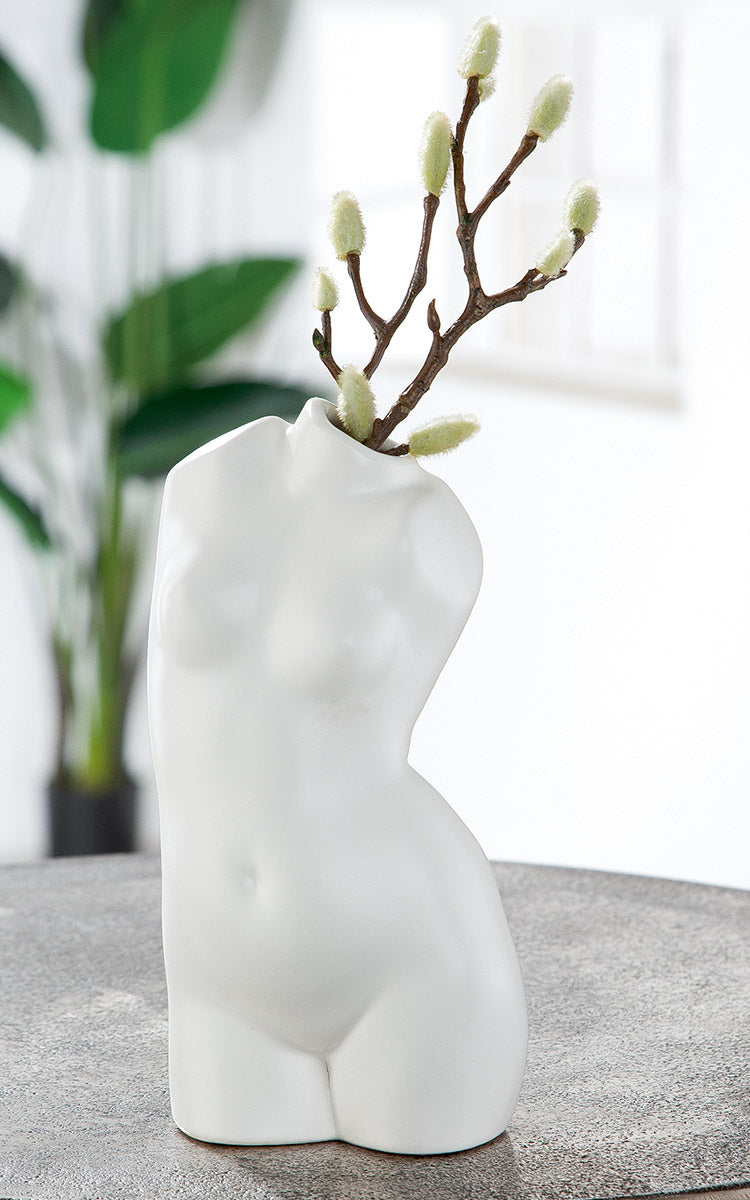 White Lady Vaas Wit Keramiek 21 cm