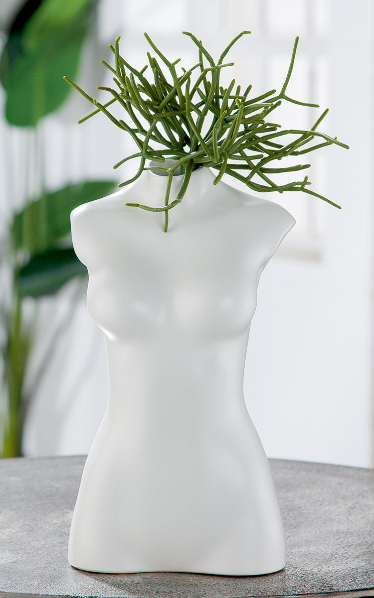 White Lady Vaas Wit Keramiek 25 cm