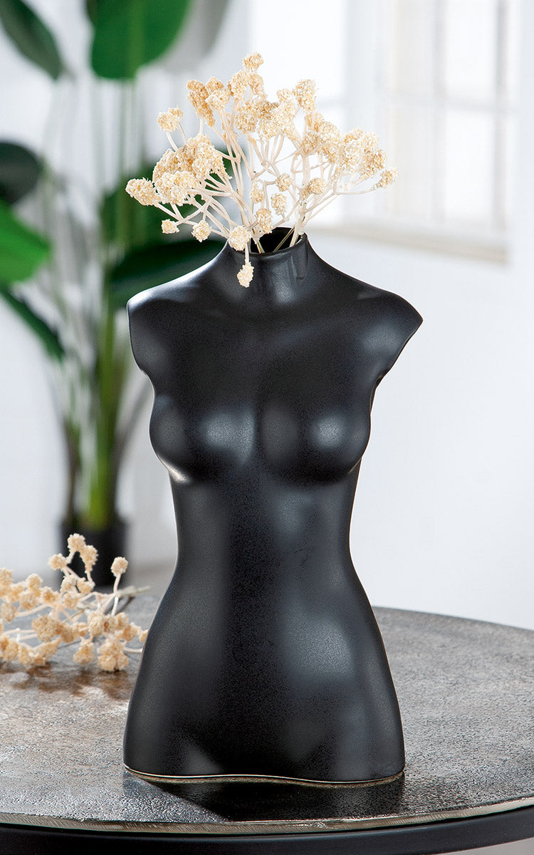 Black Lady Vaas Zwart Keramiek