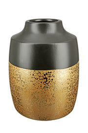 Vaas Tomar zwart goud keramiek 21 cm
