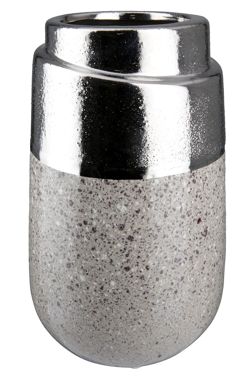 Marmo Keramieken Vaas Grijs-Zilver