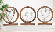 Ronde Hart Decoratie Hout Metaal