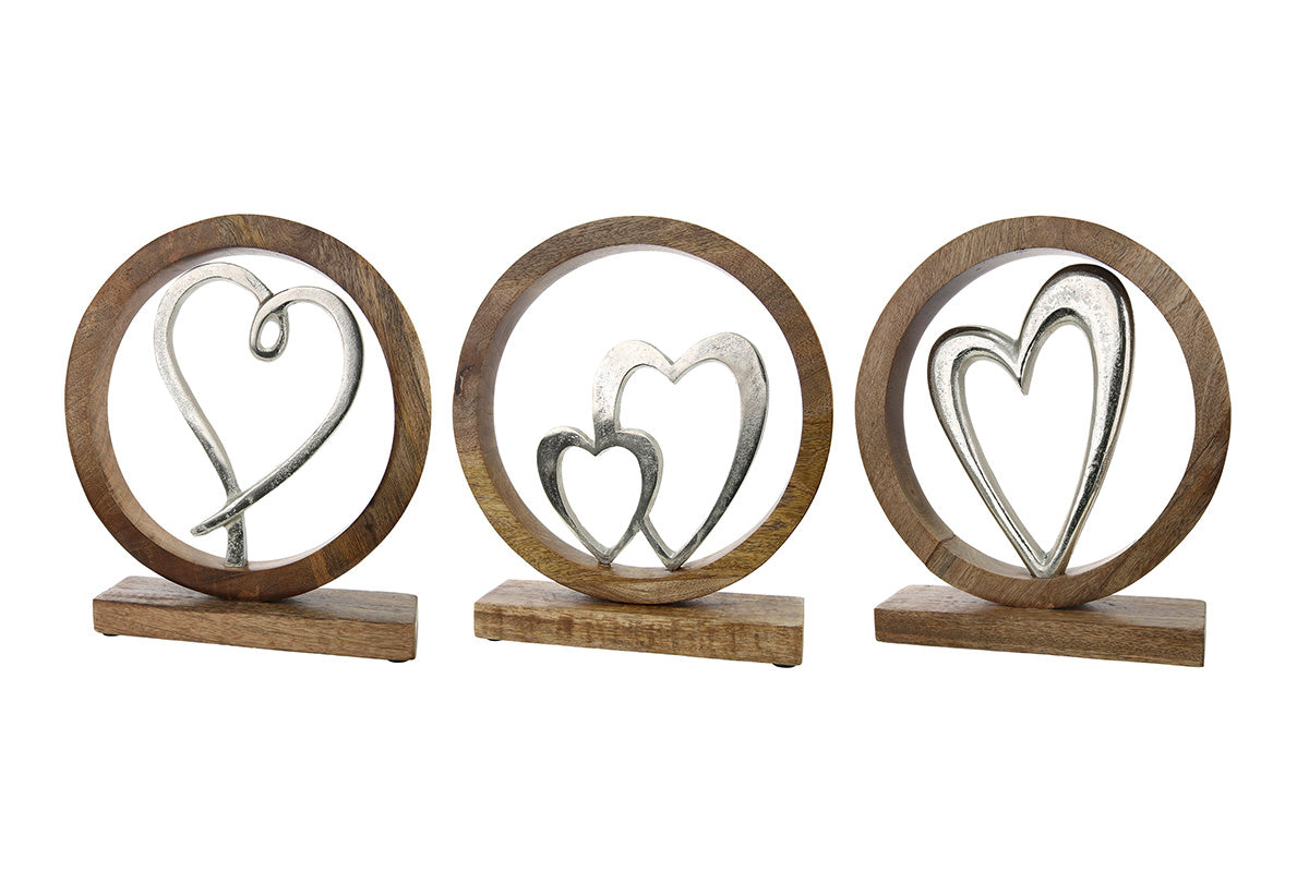 Ronde Hart Decoratie Hout Metaal