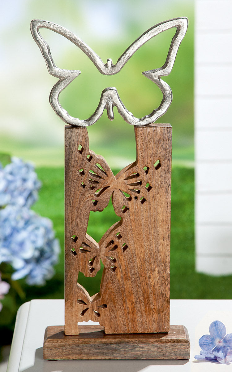 Grote Vlinder Decoratie Hout Metaal