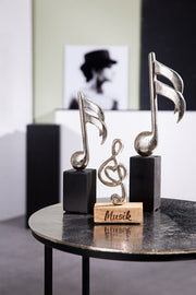 G-sleutel Sculptuur 23.5 cm Zilver