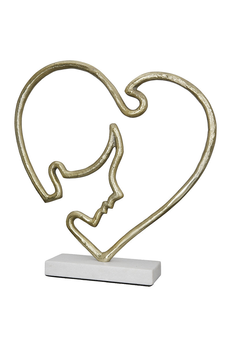 Gouden Hart Sculptuur Modern Face