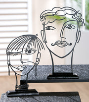 Modern Art Metalen Gezichtsreliëf