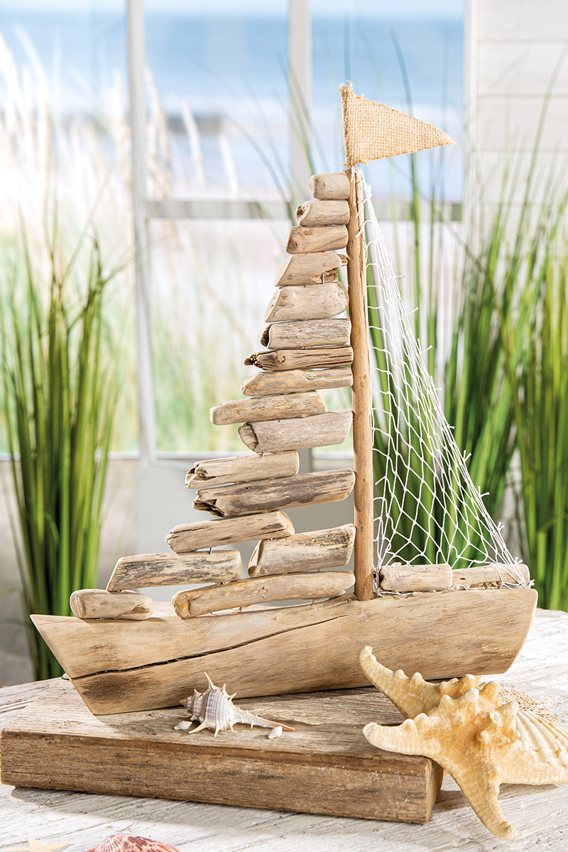 Houten Boot Decoratie 40 cm