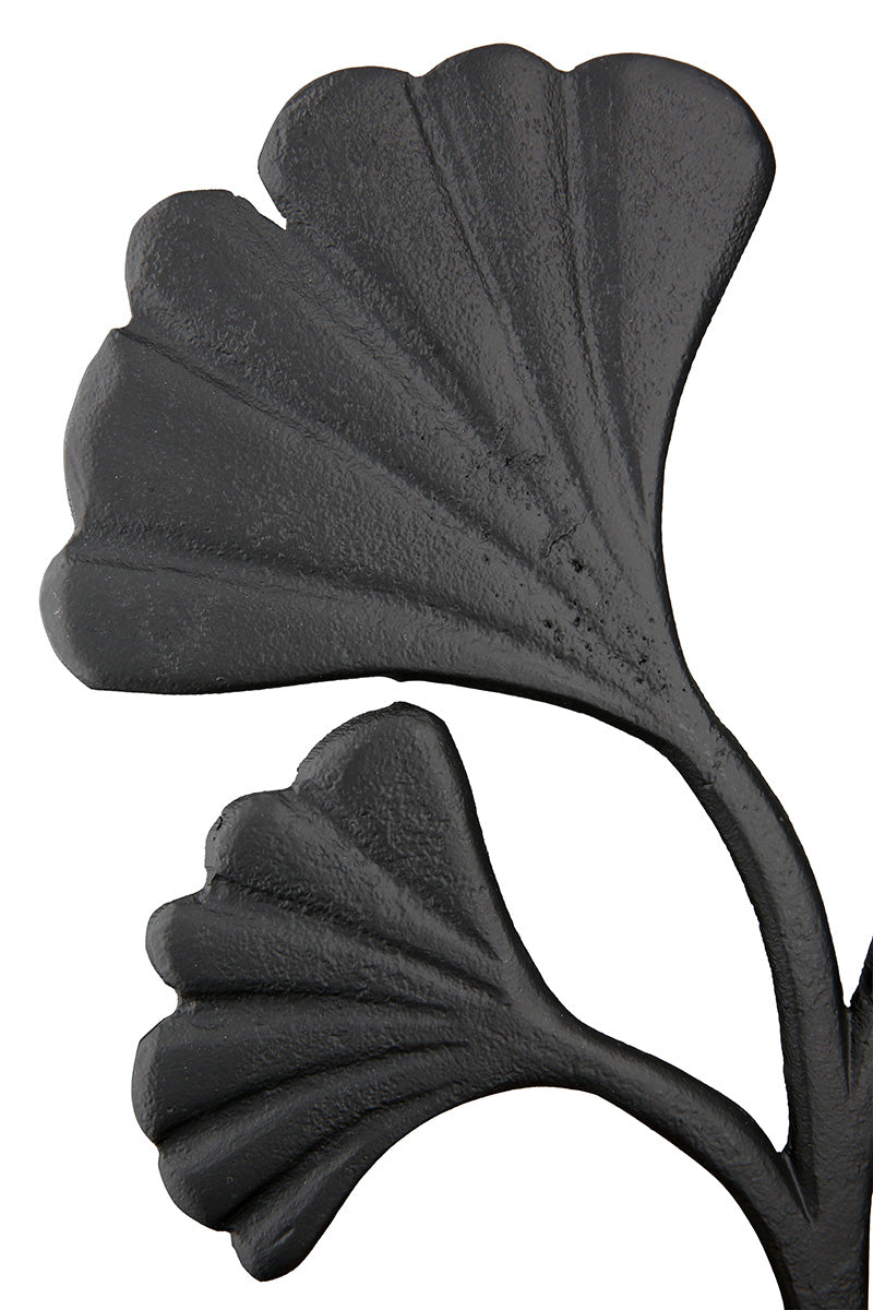 Staand Ginkgo Reliëf Zwart 16.5 cm
