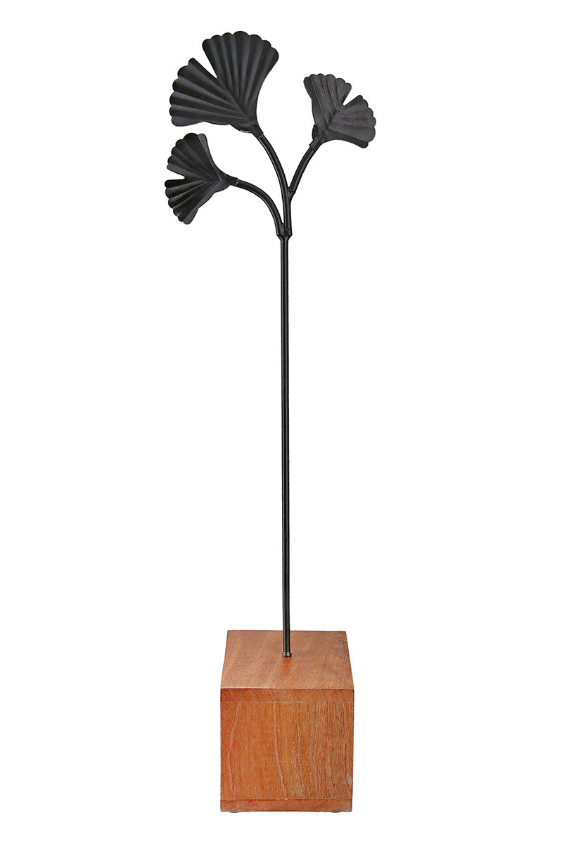 Staand Ginkgo Reliëf Zwart 71 cm
