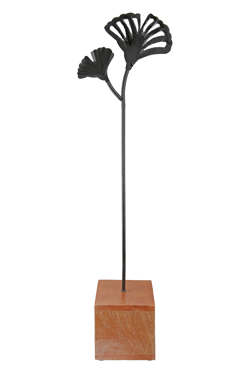 Staand Ginkgo Reliëf Zwart 71 cm