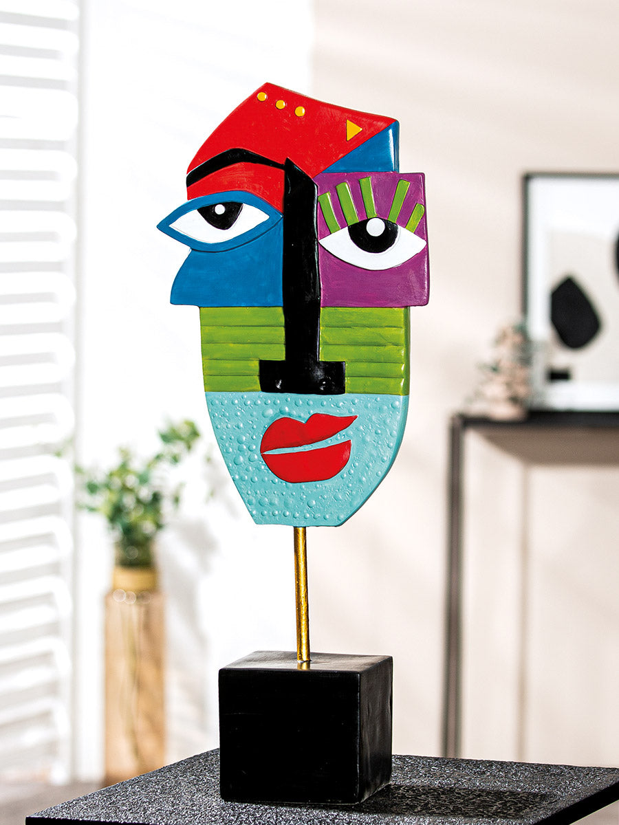 Mondrian Gezicht Sculptuur Multikleur
