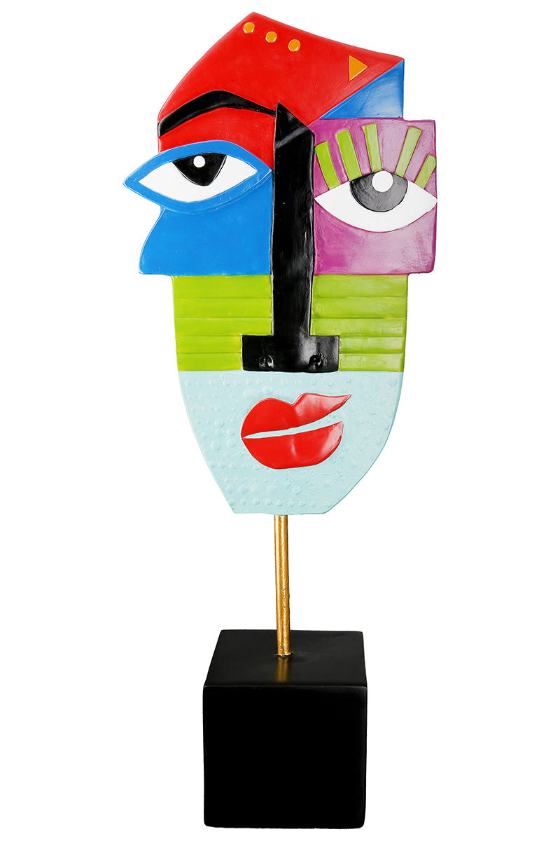 Mondrian Gezicht Sculptuur Multikleur