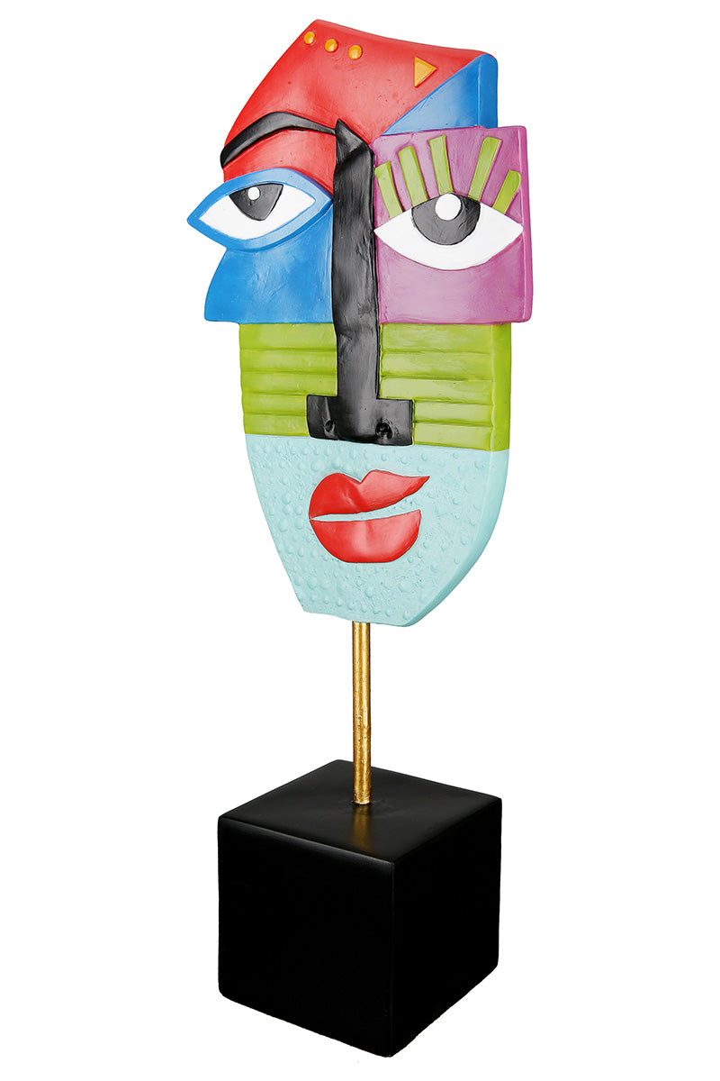 Mondrian Gezicht Sculptuur Multikleur