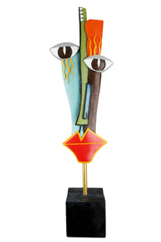 Delaunay Gezicht Sculptuur Multikleur