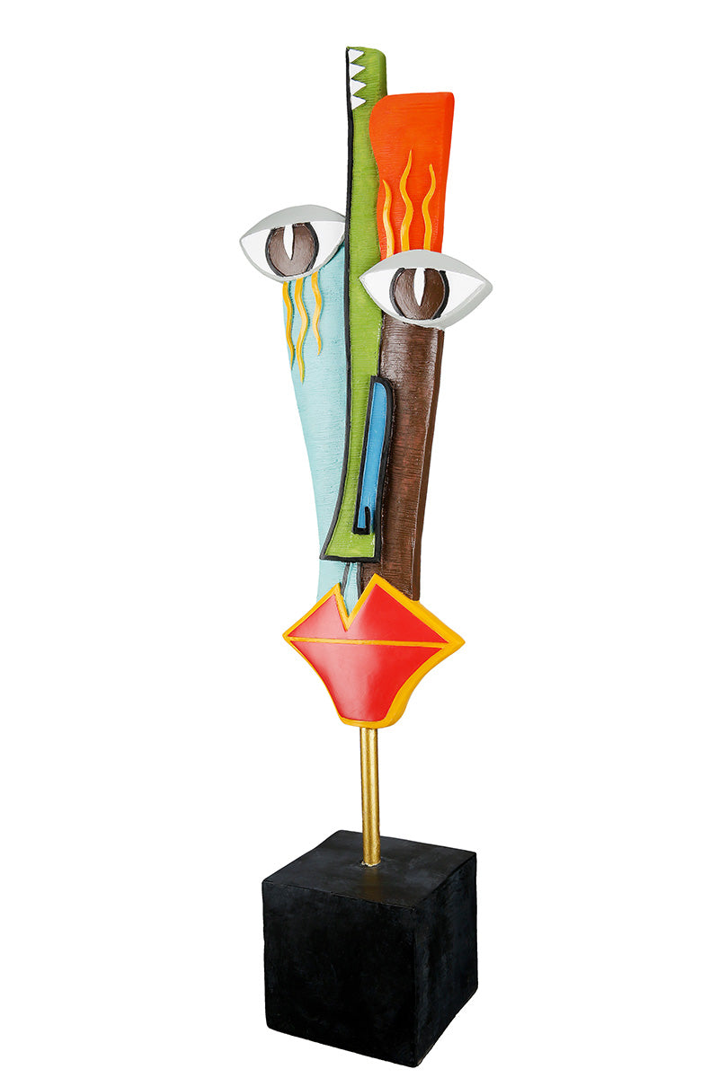 Delaunay Gezicht Sculptuur Multikleur