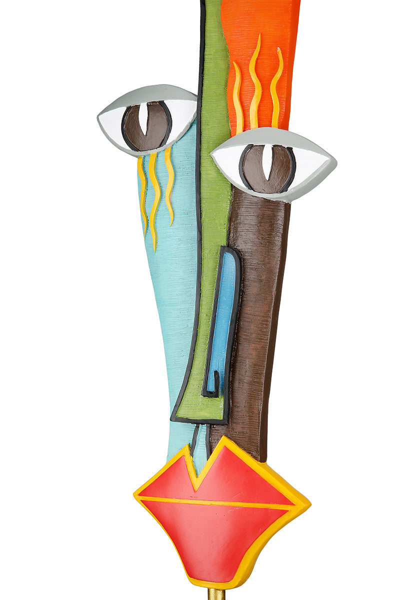 Delaunay Gezicht Sculptuur Multikleur