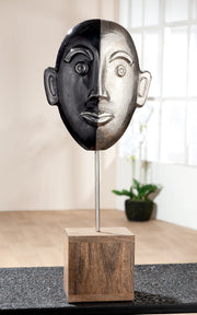 Yuma Gezicht Sculptuur Zwart Zilver