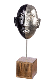 Yuma Gezicht Sculptuur Zwart Zilver