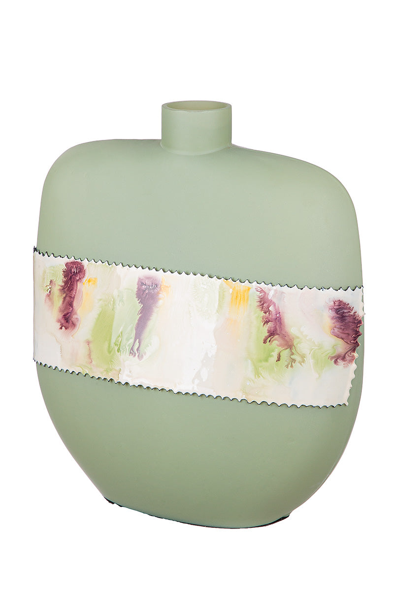 Groene glazen vaas Imperial 33 cm