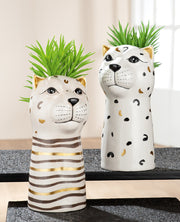 Lois Luipaardvaas Beige-Wit 22 cm
