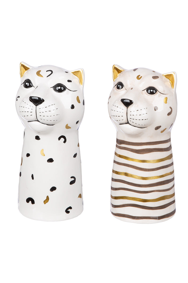 Lois Luipaardvaas Beige-Wit 22 cm