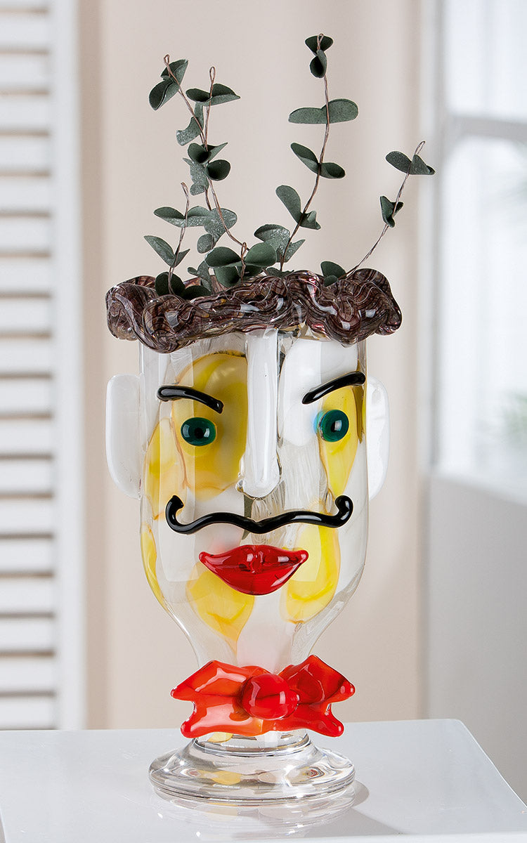 Alfredo glazen gezichtvaas 29 cm