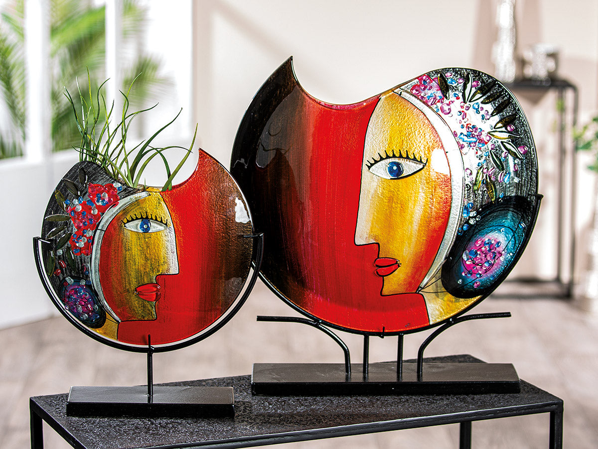 Kleurrijke gezichtvaas Cloe 38 cm