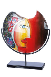 Kleurrijke gezichtvaas Cloe 38 cm