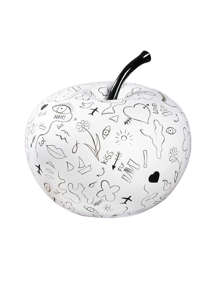 Modern Art Decoratieve Appel Wit
