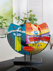 Blauwe gezichtvaas Fashion 35 cm