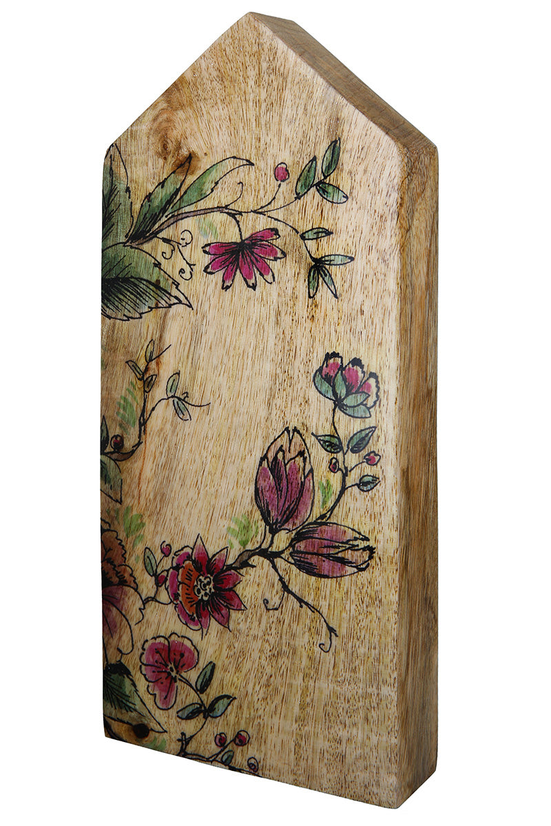 Florale Huisreliëf Mangohout 29.5 cm