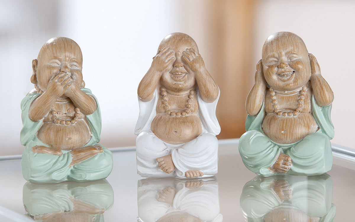 Meditation Buddha Set 3 Beelden
