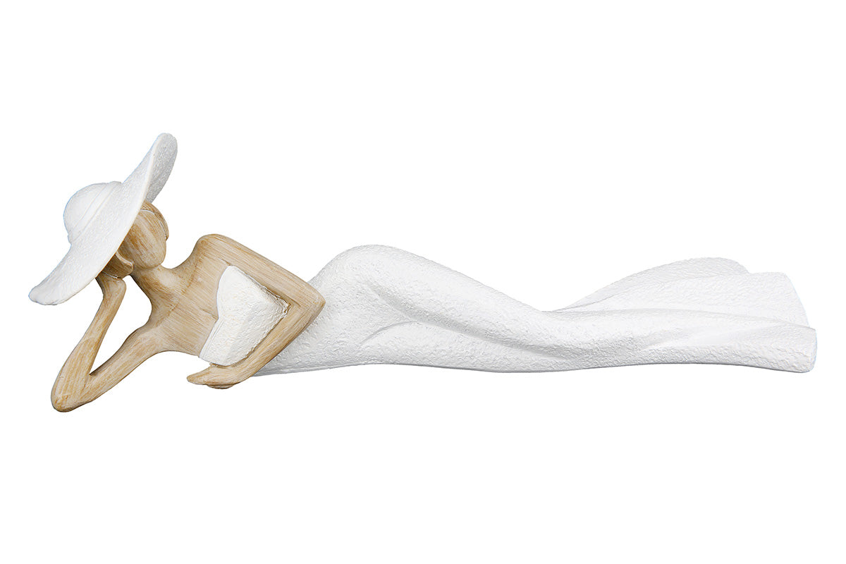 Elegant Vrouw Figuur Wit Houtlook