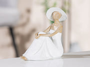 Elegant Vrouw Figuur Wit Houtlook