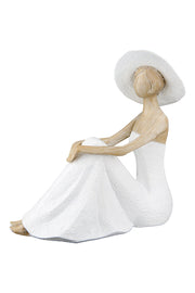 Elegant Vrouw Figuur Wit Houtlook
