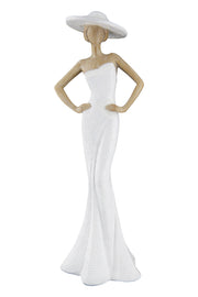 Elegant Vrouw Figuur Wit Houtlook
