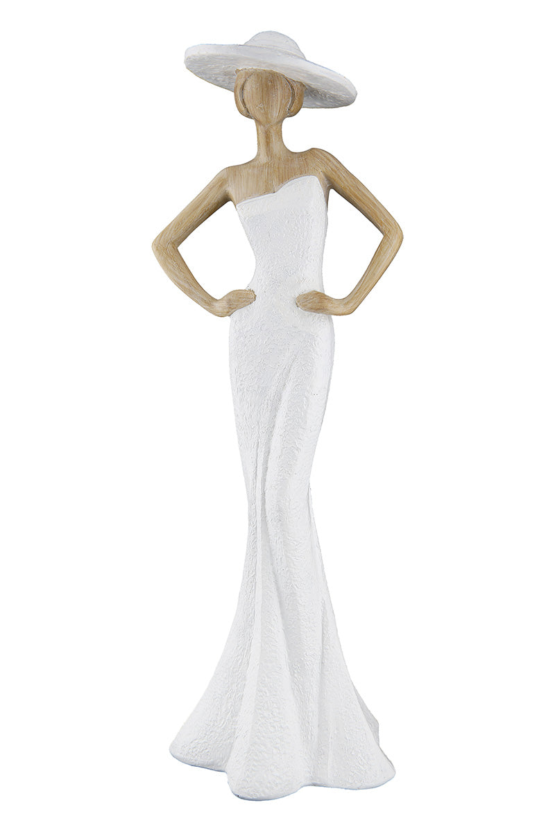 Elegant Vrouw Figuur Wit Houtlook