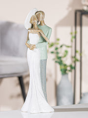 Elegant Paar Figuur Groen Wit