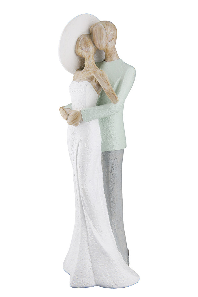 Elegant Paar Figuur Groen Wit