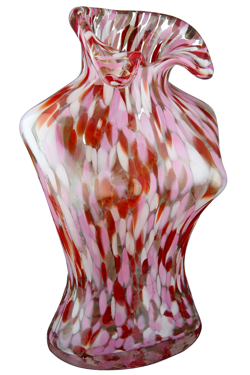 Roze glazen vaas Corinna 30 cm