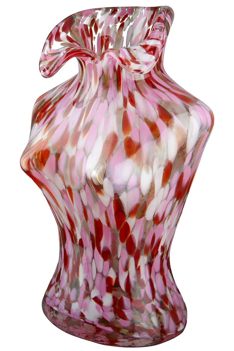 Roze glazen vaas Corinna 30 cm