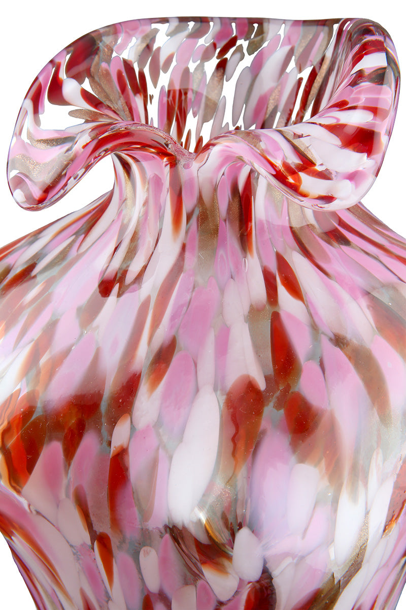 Roze glazen vaas Corinna 30 cm