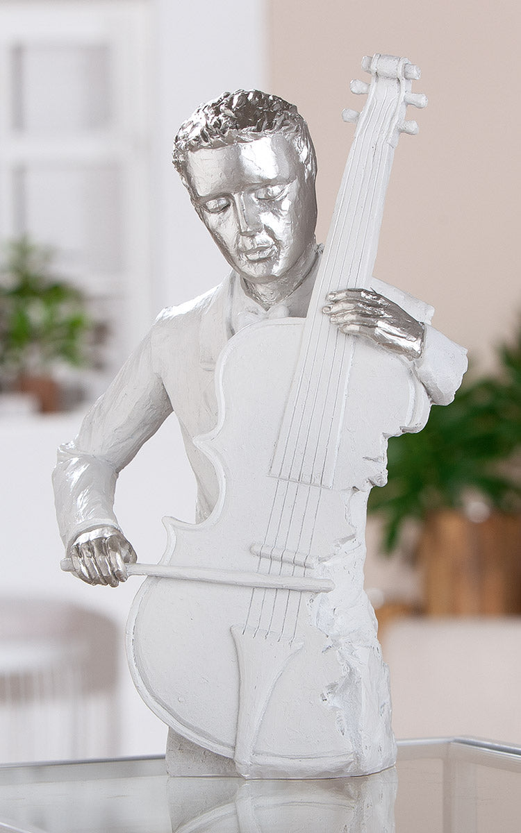Cello Muzikant Figuur Wit