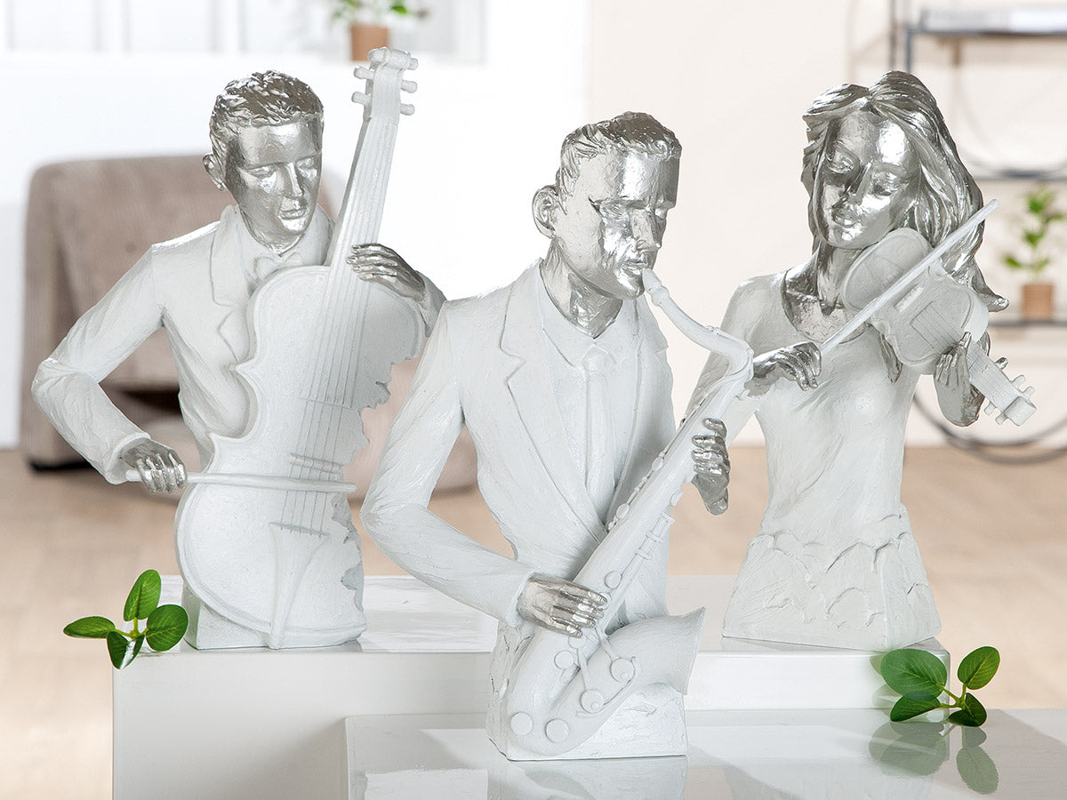 Muzikant Figuur Wit Metallic