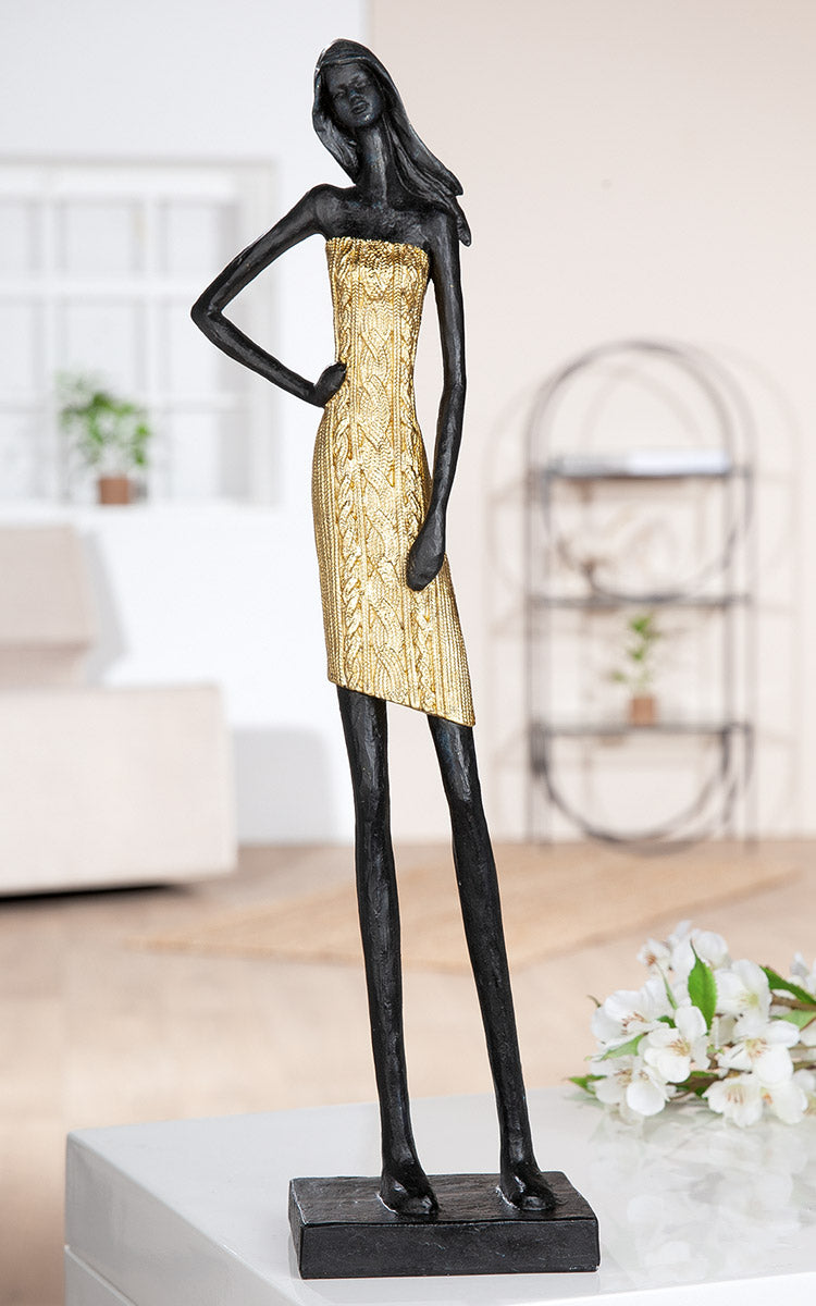 Dorada Vrouwenfiguur Zwart-Goud XL
