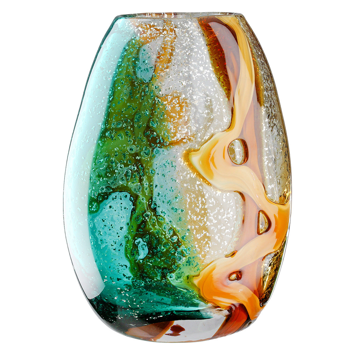 Glazen Vaas Fresco Blauw-Bruin 25 cm