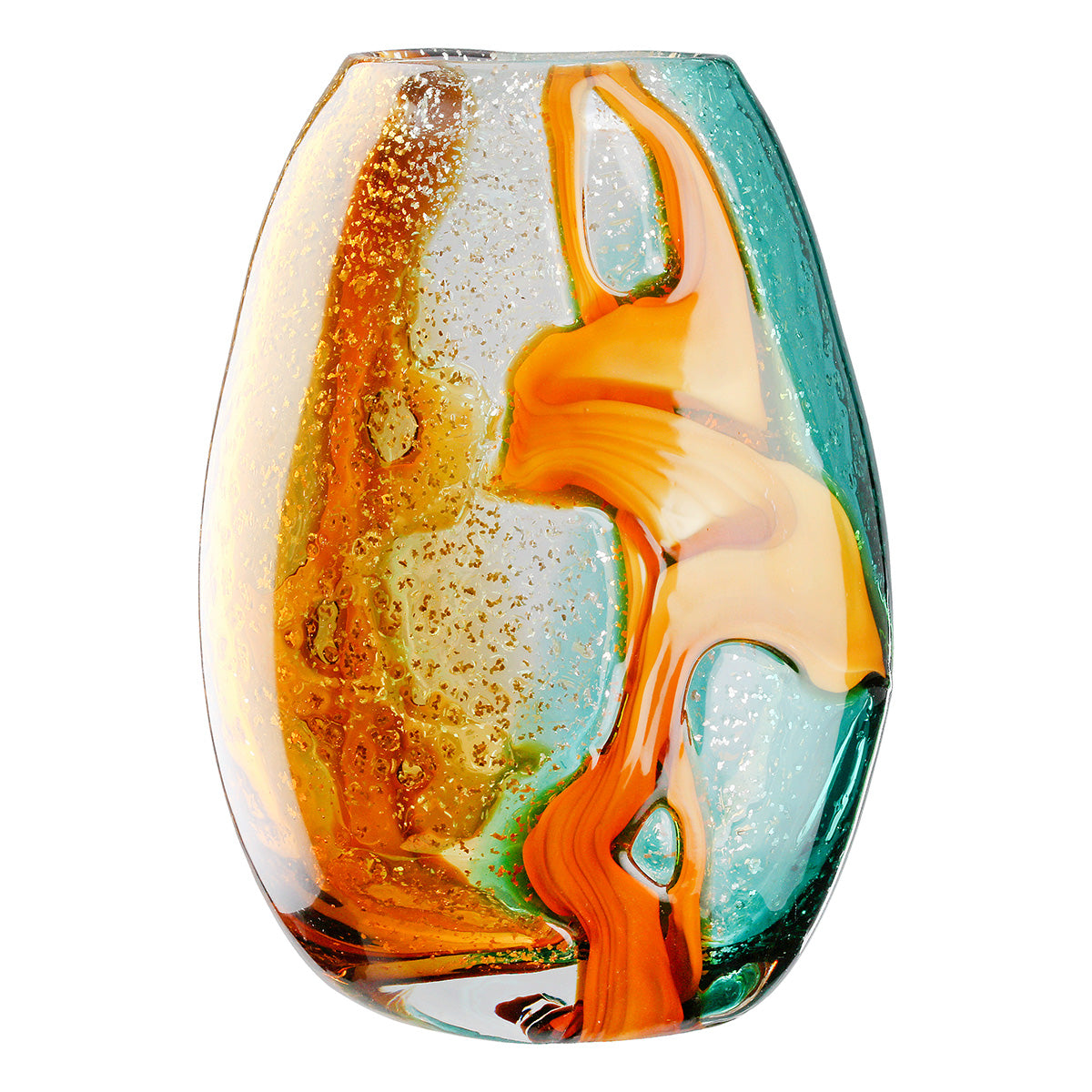Glazen Vaas Fresco Blauw-Bruin 25 cm